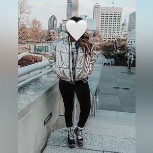 Wild Fable Puffer Jacket - Metallic